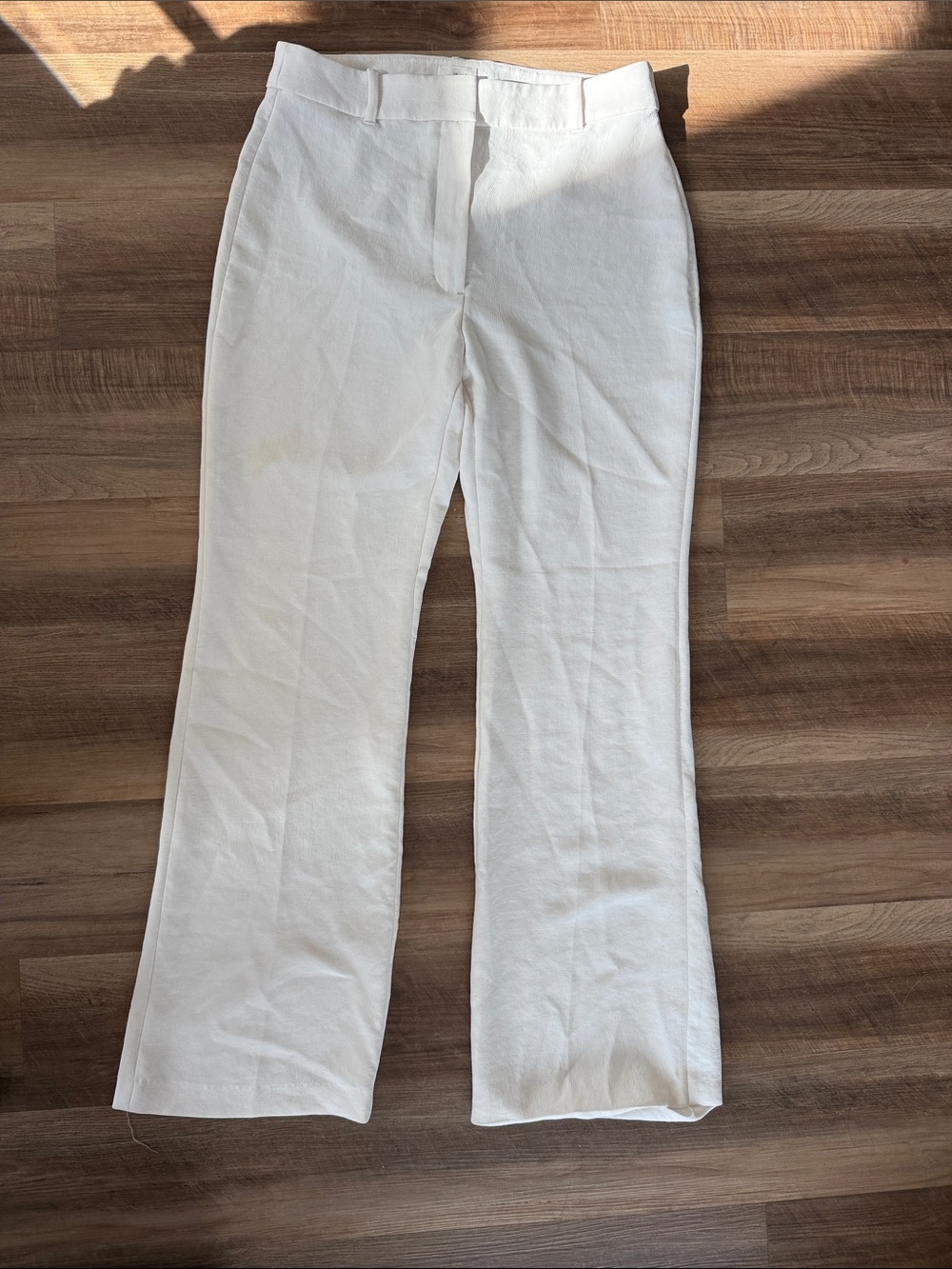Aritzia White Straight-Leg Trousers